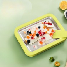 수제 아이스크림 제조기 스테인리스 스틸 팬 과일 주방가전, 핑크 대형 304 스테인리스 22.5x17.5cm