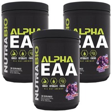 뉴트라바이오 알파 EAA 체리 그레이프 베리 크러쉬, 3개, 444g