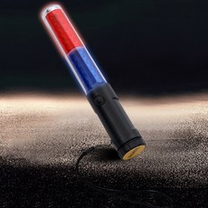 LED指揮棒 充電款 交通警示棒 磁鐵 蜂鳴器 哨音 防水 三段警示燈 手電筒, 1個, 【B】充電26CM 紅+藍光, 【B】充電 紅+藍光