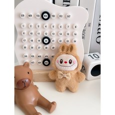 [당일출고] 라부부 인형 키링 캐릭터 열쇠 고리, 1개, 브라운