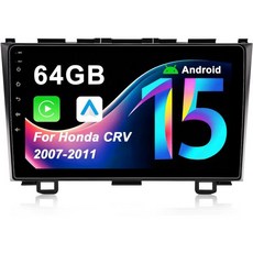 7인치 무선 터치스크린 지원 무선 카플레이 안드로이드 오토 미러 링크음성 제어블루투스FMGPS 내비게이션AUX 포함, For CRV 2007-2011, 4Core 2G+64G