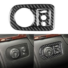 Generic 리얼 프리미엄 3D 효과 탄소 섬유 스티커 쉐보레 임팔라 2006-2013 자동차 내부 도어 핸들 스위치 프레임 트림 인테리어 액세서리 장식 스타일 A 블랙 33, 헤드라이트 스위치 B