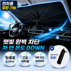라이프올 모든차종 차량용 자동차 햇빛가리개 운전석 우산형, 1개, 블랙