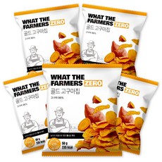 왓더파머스 제로 과자 통슬라이스 저당 간식 무가당 골드고구마칩, 5개, 50g