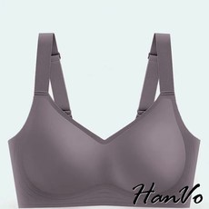 HanVo 包覆收副乳運動內衣 無鋼圈胸罩 胸墊可拆 果凍軟支撐 後扣式內衣