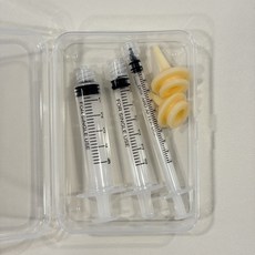 도마뱀 파충류 슈퍼푸드 급여 피딩용 주사기 실리콘 캡 세트, 1개, 투명