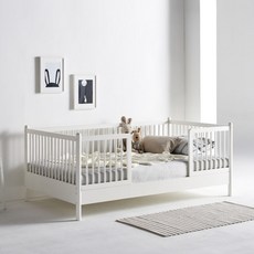 까사레브 빌리 데이베드 SS 가드형 [화이트] 원목침대 슈퍼싱글 아이침대, 단품