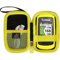 이조 스와미 6000 골프 GPS 및 4000 4000+ 5000 레인지파인더용 아프로카 하드 트래블 수납 케이스, black-yellow zipper