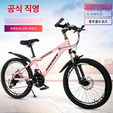 광폭 자전거 접이식 바퀴큰자전거 초보자 입문용 성인, 24인치, 24단, 프린세스핑크 고급형