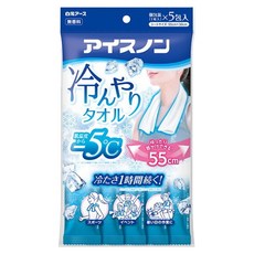 Hakugen Earth 白元 冰涼感毛巾 5入, 1個, 藍色