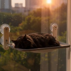 라이크토브 고양이해먹 창문캣타워 선반, 그레이, 1개