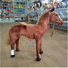 승마 목마 이동식 선물 성인용 바퀴 말타기 대형 안장, F. 10 땀 흘리는 보물, 1개
