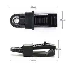 천막 어닝 어닝천갈이 야외 윈드 로프 클램프 타포린 클립 텐트 캐노피 버클 재사용 가능한 천막 등산 캠핑, 03 black 5PCS