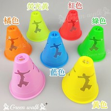 ‍路障 三角錐 角錐 角標 標誌盤 腳標 訓練杯 路障 輪滑樁 輪滑三角錐 圓頭輪滑路障 8CM軟膠輪滑樁, 炫酷人型【熒光黃】, 1個