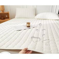 가려거든 사계절 방수 항균 고정밴드 침대패드, 화이트
