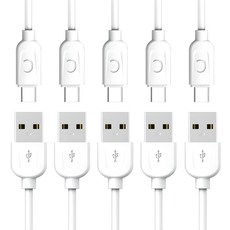 프라임큐 USB C타입 고속 충전 케이블, 1m, 화이트, 5개