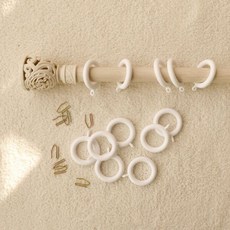 아망떼 커튼링 10 +핀 10 세트, 화이트