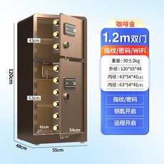 사무실 대형 금고 내화 지문인식 서류보관 가정용금고, 1.2m 양문-WIFI 지문 (골드)