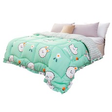 台灣製花邊暖糖被 石墨烯纖維蓄熱保暖 雙面親膚舒適設計 冬被, 快樂兔