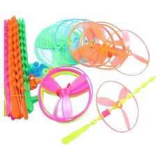 飛的高 飛上天 螺旋竹蜻蜓(散裝)/一包12組入 童玩飛環 螺旋桿飛環, 1套