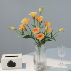 다이리슨 고급 리시안셔스 조화2p 꽃송이6 인테리어 장식 선물, 2개, 옐로우