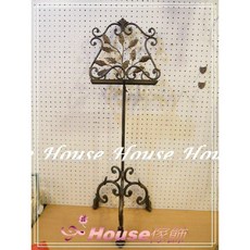 House傢飾 復古風格鍛鐵葉子琴譜架 餐廳MENU架 展示架, 1個