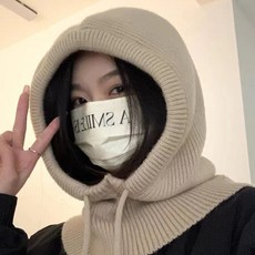 홈이즈스토리 여성 바라클라바 겨울 넥워머, FREE, 아이보리, 1개