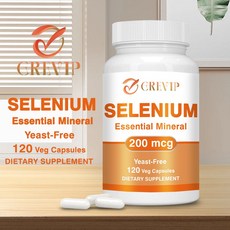 GREVIP 硒 精華礦物質 200微克 120植物膠囊, 60組
