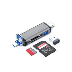 多功能讀卡器 讀卡機 USB3.0 SD/TF高速讀卡機 USB-A Type-C雙插頭, 1個