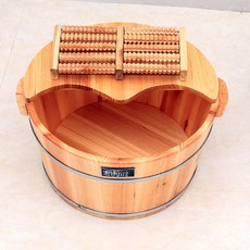 족욕통 발찜질 원목 나무통 각탕기 대야, 2_21cm 평바닥 마사지기, 1개