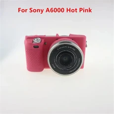 소프트 실리콘 갑옷 카메라 바디 케이스 소니 알파 A7II A7R2 A6000 ZV-E10 고무 커버 스킨, 1개, 26 A6000 Hot Pink