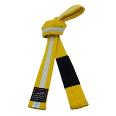 브라질 Jiu Jitsu 청소년 어린이 이하 벨트 시스템, 옐로우화이트 스트랩 - 자수 있음, 기본 모델명/품번