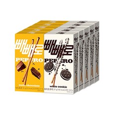 롯데 빼빼로 초코필드+화이트쿠키, 5세트, 90g