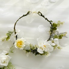 메리파티 브라이덜샤워 셀프웨딩 촬영 소품 꽃 화관, 화관[단품]_연두