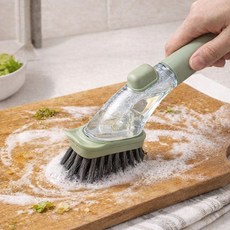 세제 디스펜서 브러시 자동세제 도마 설거지 솔, 1개, 초록