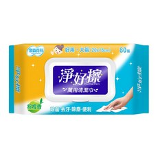 奈森克林淨好擦萬用清潔巾(掀蓋) 濕紙巾【Jim購物】柔濕巾 純水濕巾 純水柔巾, 1個, 80張