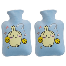 StarR 치어리딩 캐릭터 일러스트 패브릭 보온 물주머니 블루 500ml, 2개