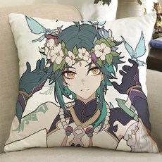 원신 샤오 봉제 인형 베개 골드록 인형 수호 야샤 장군 애니메이션/2D 베개, 17