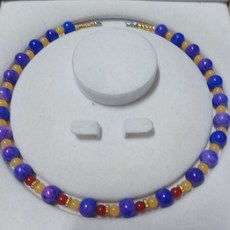 天然玉化10mm藍紫舒俱來項鍊，舒緩壓力、提升睡眠品質，守護您的健康，精緻美觀，增添個人魅力, 1個