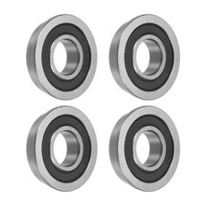 코젤로 4개 세트 플랜지 부착 볼 베어링 10mm 내경 x 22mm 외경 x 6mm 두께 잔디 깎기기 카트 및 핸드 트럭 바퀴와 휠 바로 교체용 크롬 강철제