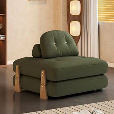 아이디어 쇼파 소파베드 다기능 모듈쇼파 1인용 접어식 소파 침대, 다크 그린