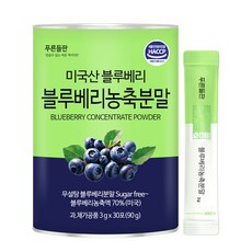 푸른들판 무설탕 블루베리 농축 분말 스틱 과일 가루 파우더, 1개, 90g