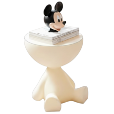 마일드하우스 귀여운 인형모양 수납 미니 협탁 테이블, 화이트