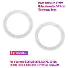 Delonghi EC680 커피 메이커 씰링 용 2pcs 실리콘 가스켓, 06 For Delonghi EC695, 01 빠른  Mainland, 01 White Delonghi Seal