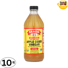 Bragg 유기농 무가공 애플 사이다 식초 초모 함유 사은품 추가증정, 473ml, 10개