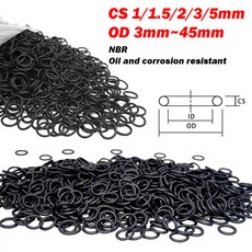 고무링 실리콘 고무오링 패킹 검정색 NBR 내유성 씰 링 가스켓 CS 1/1.5/2/3/5mm 방수 니트릴 부타디엔 고무 O-링 와셔 OD 3mm 45mm, [00] CS 5mm, [00] 32mm-50Pcs