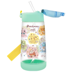 Skater 480ml 寶可夢吸管水壺 皮卡丘水壺 PDSH5 透明兒童水壺, 寶可夢, 1個
