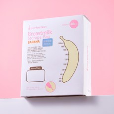 퍼펙션 바나나 변온 모유저장팩 200ml 30매 온도체크 이지컷 이중지퍼 일회용, 30개입, 2개