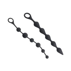 酷兒嚴選 矽膠啵啵拉珠 BOBO ANAL PLUG WITH BEADED 體驗拉珠進出所帶來的啵啵聲響與美妙感受, 1個, 圓球/連擊啵啵我都要, 黑色