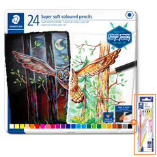스테들러 슈퍼 소프트 색연필 24color 세트 149C M24 틴케이스 / 사은품 증정, 사은품 증정 (상세이미지 참조), 1개, 24색